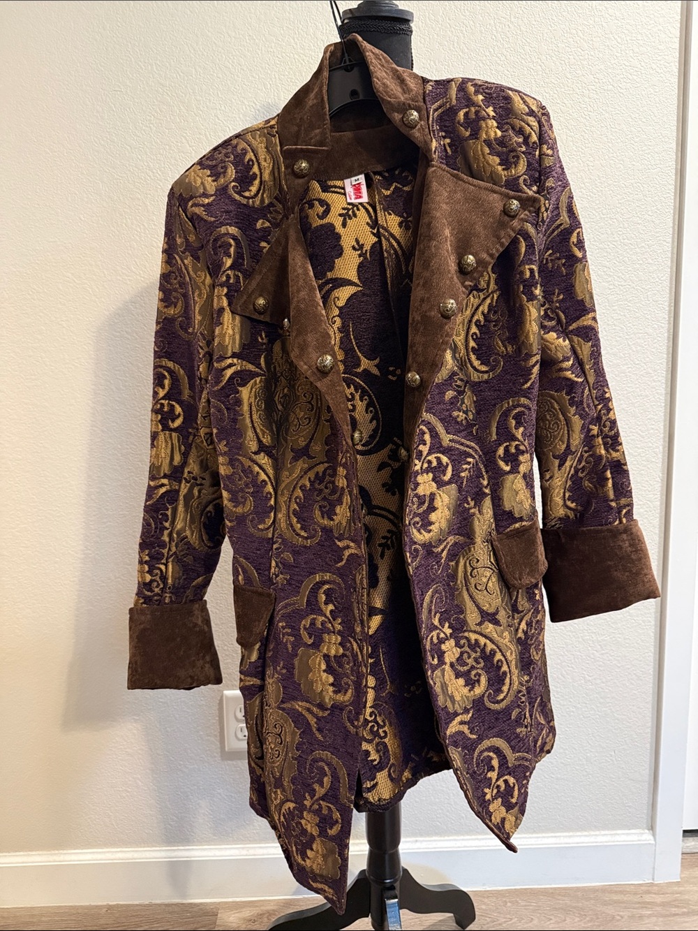 Unisex Purple & Gold Brocade Blazer  steampunk gothic pirate prince cosplay